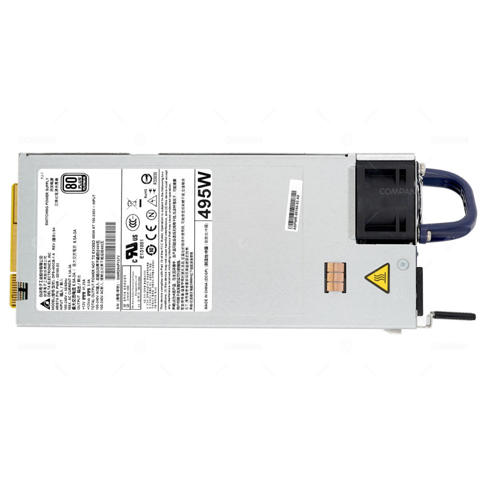 PWR-00160-03 ARISTA 495W AC POWER SUPPLY REAR TO FRONT AIRFLOW FOR 7280SR ASPWR-00160-03, DPS-495CB-1